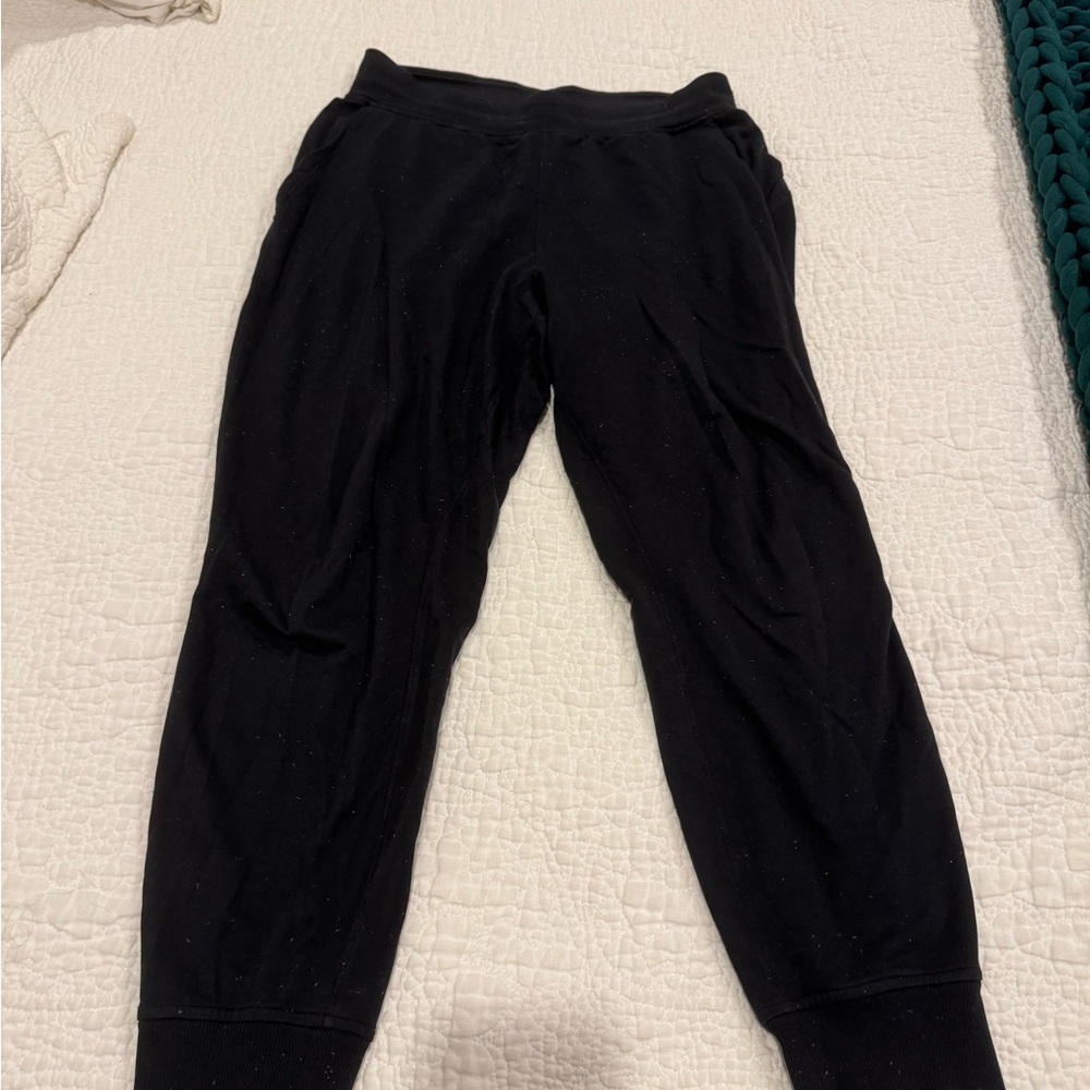 Lululemon High Rise Joggers Speckled Black Pants Womens 10